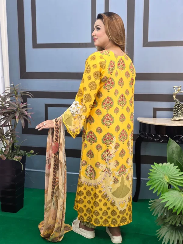 Pakistani Inspired Yellow Lover With Embroidery - Image 3