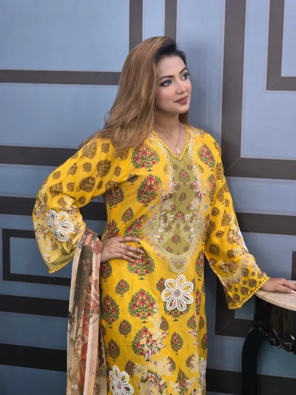 Pakistani Inspired Yellow Lover With Embroidery